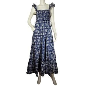 Mon Coco Womens Size Small Lily Maxi Dress Pockets Lined Sleeveless Cottagecore